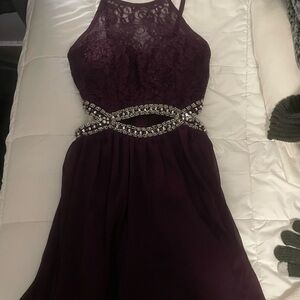Elegant Purple Lace Dress